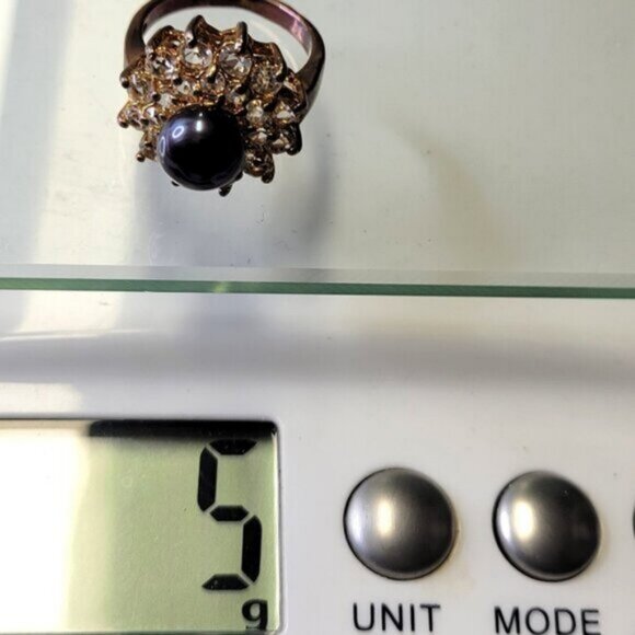 Genuine Small Black Pearl Ring Size 5.25 - Picture 14 of 15